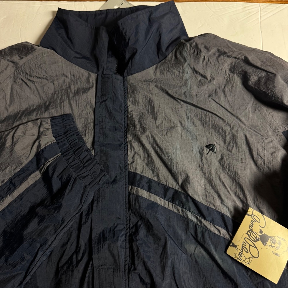 Arnold Palmer Mens 3XL Colorblock Windbreaker Jacket Navy Grey Full Zip NWT